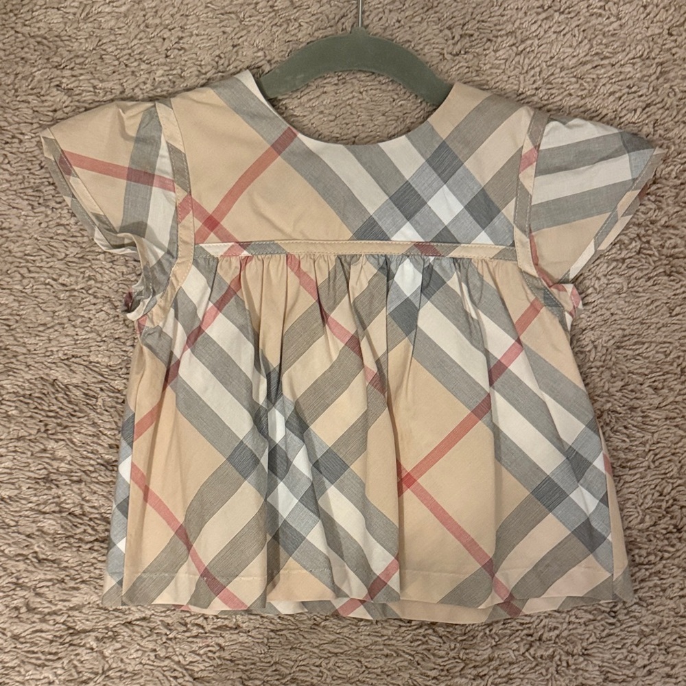 Burberry Girls ruffle Plaid Top